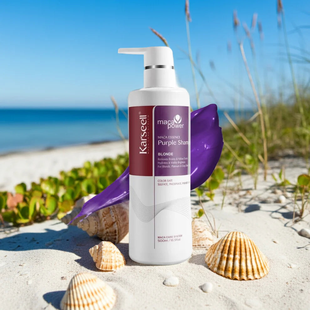 Maca Power Essence Purple Shampoo – Anti-Brass & Color Care | Hala Grace