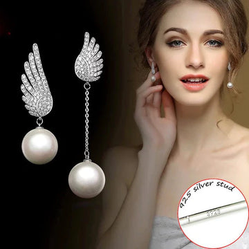 Angel Wing Earrings – Elegant Crystal Fashion Jewelry for Women | Hala Grace
