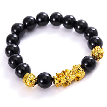 Pixiu Black Obsidian Bracelet – Attract Luck, Prosperity & Positive Energy