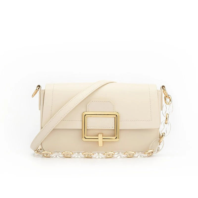 “Luxury Textured Cowhide Shoulder Bag – French Style Crossbody”