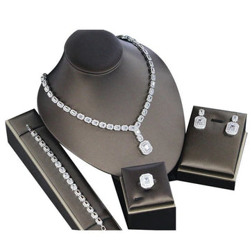 Luxury 4-Piece Jewelry Set – Necklace, Earrings, Bracelet & Ring | Hala Grace