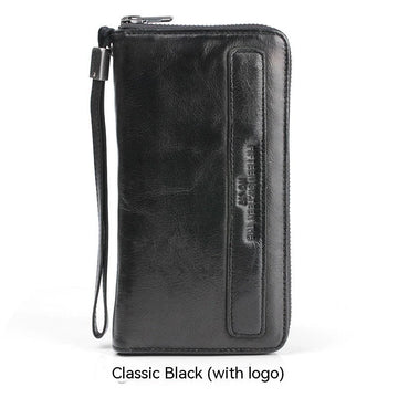 Vintage Handmade Sheepskin Wallet for Men – Long Design