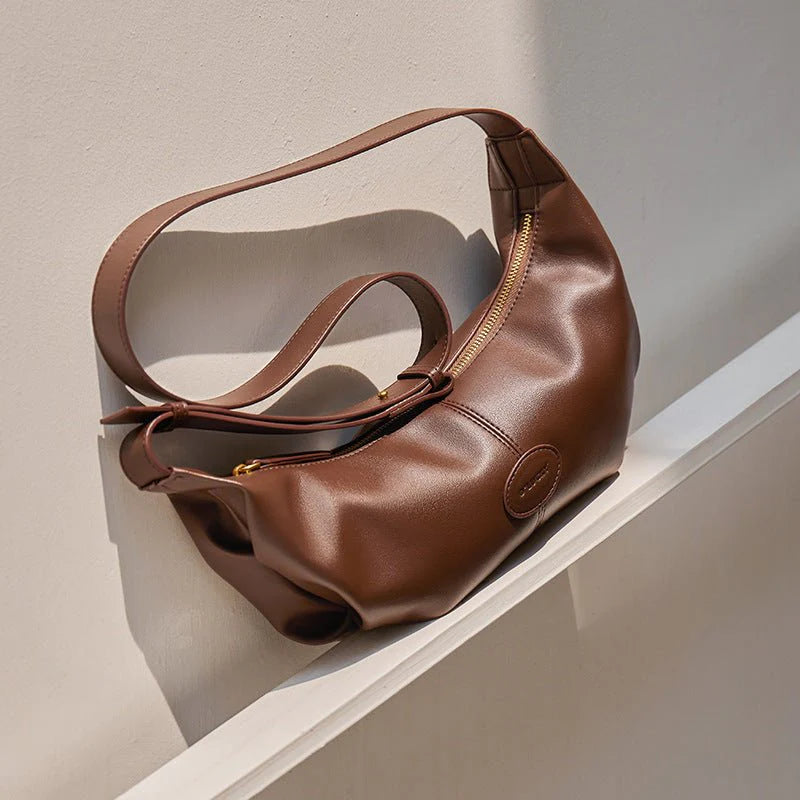 Elegant Women’s One-Shoulder Crossbody Bag – Autumn & Winter Croissant Style”