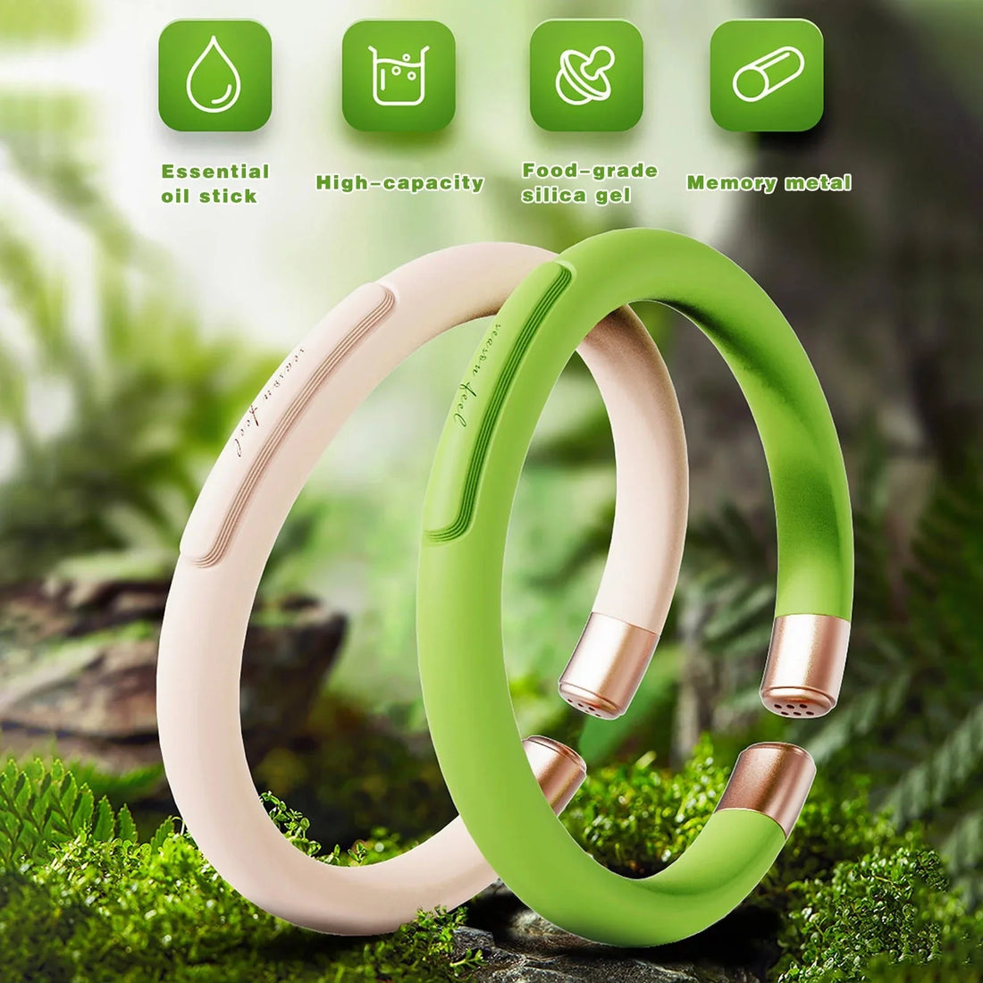 Natural Essential Oil Mosquito Repellent Bracelet – Protection & Refreshing Wristband