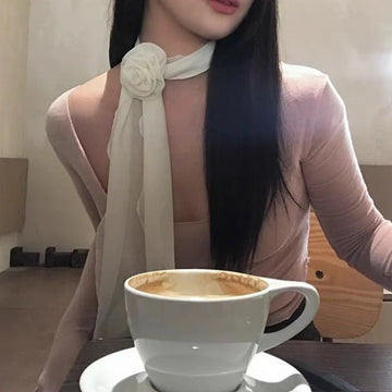 Elegant Rose Scarf – Pure Solid Color Lightweight Wrap for Women