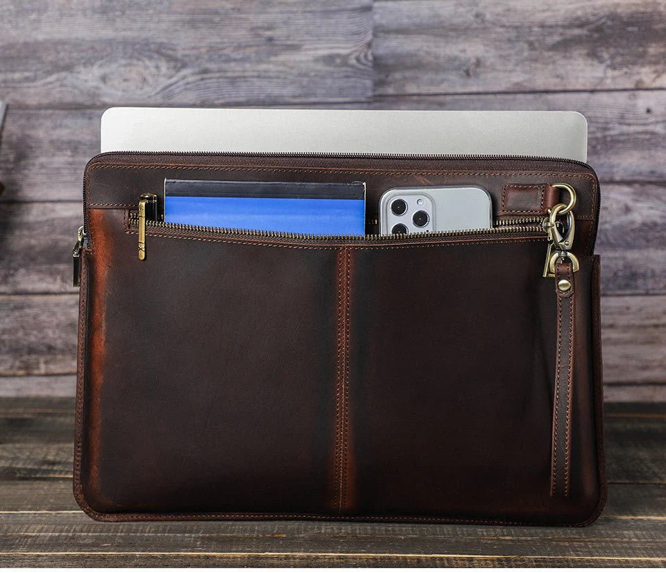Vintage Leather Computer Bag – Crazy Horse Style