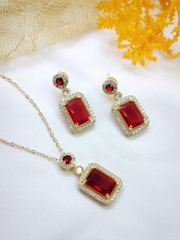 Royal Gemstone Necklace & Earrings Set β Elegant Jewelry | Hala Grace