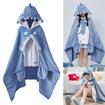 Cute Shark Wrap Blanket – Soft Shawl Cape Sleeping Bag for Home Comfort