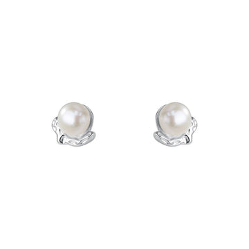 S925 Sterling Silver Lava Texture Pearl Stud Earrings – Elegant Women’s Jewelry | Hala Grace