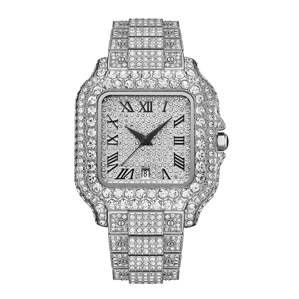 Luxury Quartz Watch for Men – European Hip Hop Diamond Style