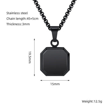 Men’s Hip-Hop Necklace – Titanium Steel Turquoise Pendant