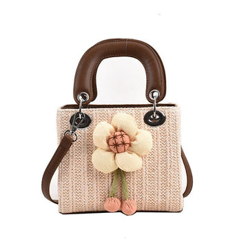 Women’s Flower Weaving Straw Handbag – Lightweight Casual Purse | Hala Grace