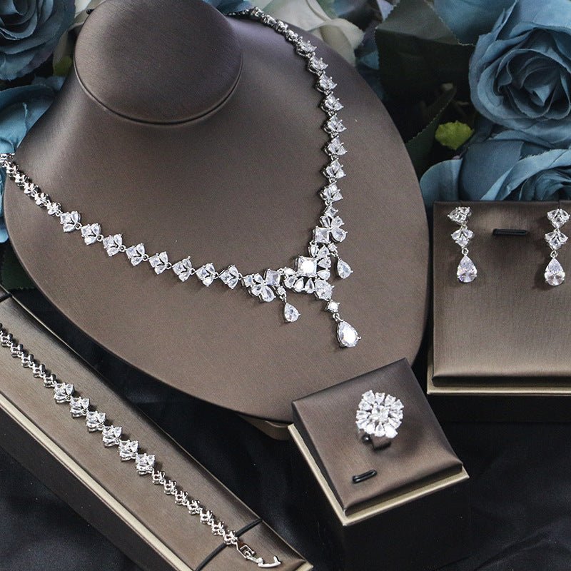 Women’s Zircon Jewelry Set – Personalized Necklace & Earrings | Hala Grace
