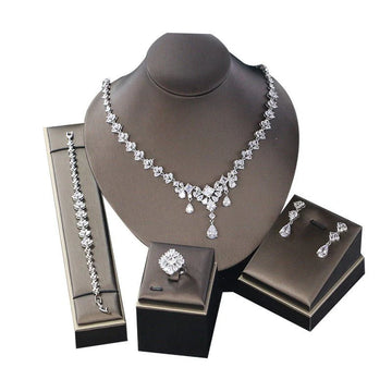 Women’s Zircon Jewelry Set – Personalized Necklace & Earrings | Hala Grace
