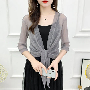 Silk Mesh Evening Shawl – Women’s Gold & Silver Luxury Wrap