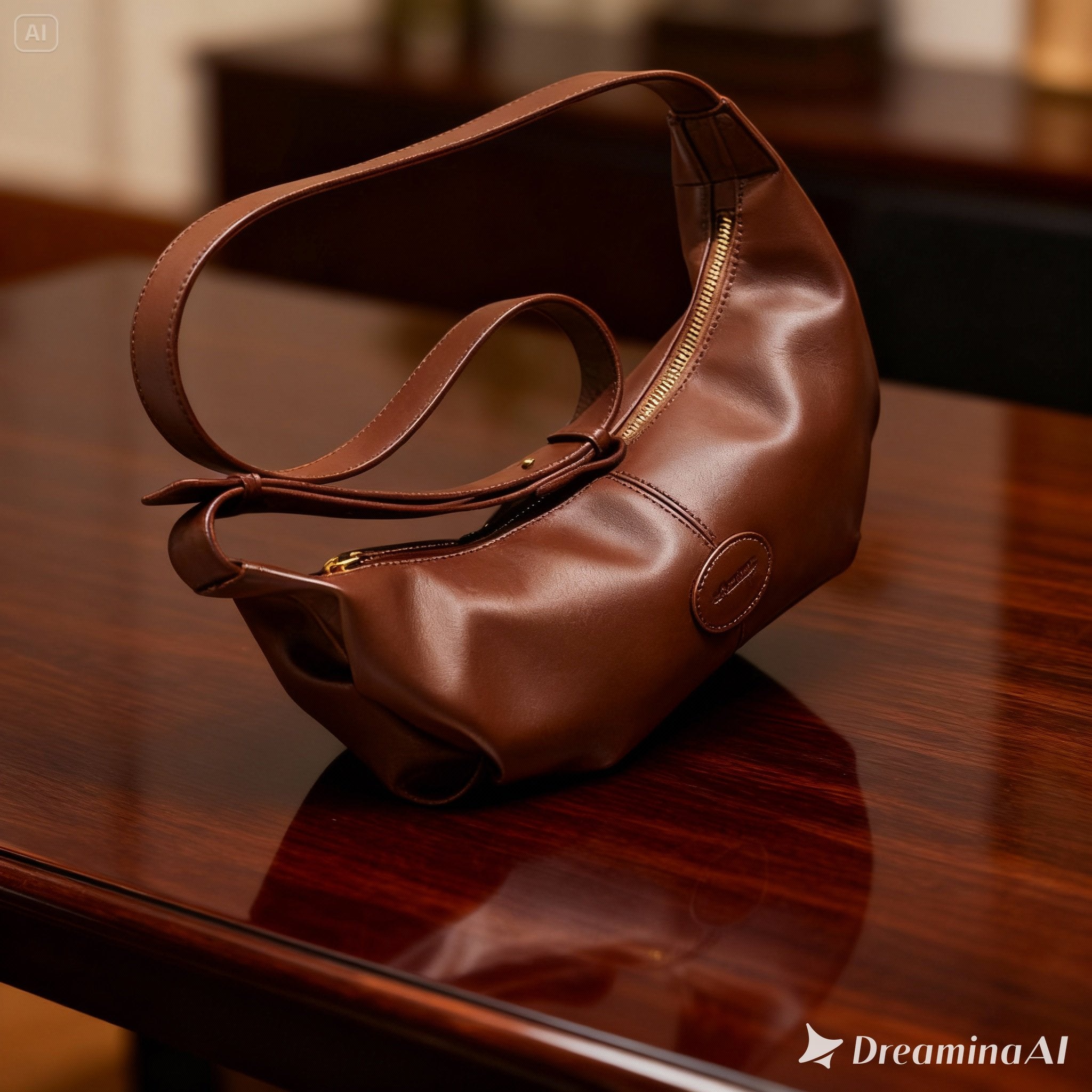 Elegant Women’s One-Shoulder Crossbody Bag – Autumn & Winter Croissant Style”